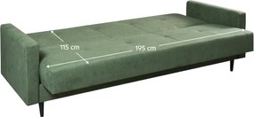 Kihúzható heverő, zöld, VALDO