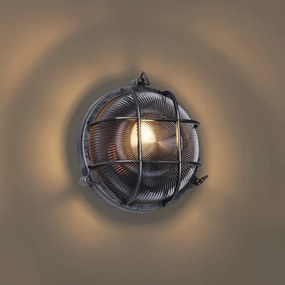 Kültéri fali lámpa ezüst kerek IP44 - Noutica