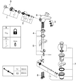 GROHE 21390001 - Mosdó csaptelep COSTA L DN 15 fényes króm
