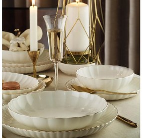 24 darabos porcelán étkészlet, fehér/arany
