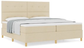 Box Spring Ágy Matraccal Krém 200x200 cm Szövet