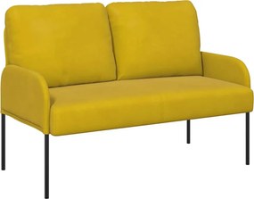 vidaXL Kanapék párnával 110cm Sárga Furnér
