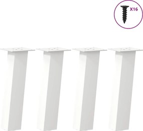 vidaXL 4 db fehér dohányzóasztal láb 30 cm acél