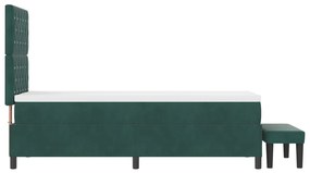 Box Spring Ágy Matraccal &amp; Paddal Sötét Zöld 80x200 cm Bársony