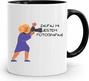 Fekete Bögre Fotósnak Bízz Bennem Nyomtatott Fotóval