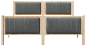 Ágykeret barna és sötétszürke 160 x 200 cm Tömör fenyőfa