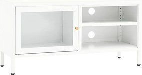 vidaXL fehér acél és üveg TV-szekrény 90 x 30 x 44 cm