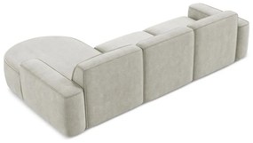 Krémszínű zsenília sarokkanapé (jobb oldali-heverő résszel) Omao – Makamii