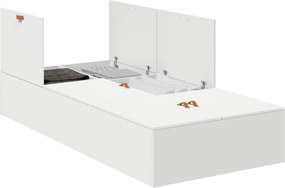 vidaXL Ágykeret tárolóval tárolóval Fehér 80 x 200 cm Faanyag