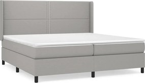 vidaXL világosszürke szövet rugós ágy matraccal 200 x 200 cm