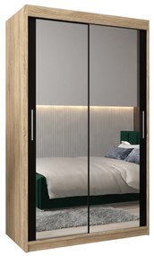 Ruhásszekrény 120 cm Toki 3 (szonoma tölgy + matt fekete). 1065067