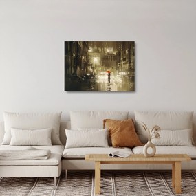 Kép - Nő egy esős éjszakán (üvegen) (70x50 cm)