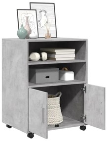 betonszürke szerelt fa kerekes szekrény 60 x 48 x 81 cm