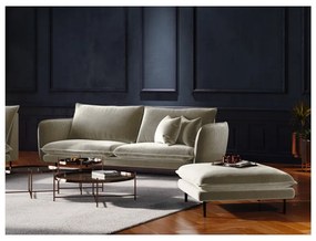 Vienna bézs bársony kanapé, 230 cm - Cosmopolitan Design