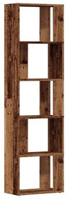 antik fa színű szerelt fa könyvszekrény 45x24x159 cm