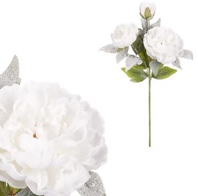 Mű pünkösdi rózsa, 3 virág, fehér