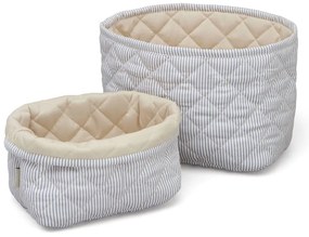 Világoskék textil játéktároló kosár szett 2 db-os Classic Stripes Blue, Praline – Cam Cam Copenhagen