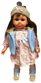 Pretty Girl Magyarul Beszélő és Éneklő Hajas Ruhás Baba Lány Csinos Téli Öltözetben