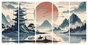 5 részes kép csendes este Japánban