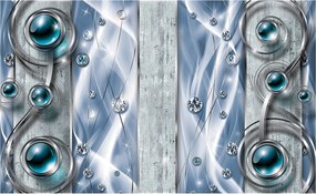 Fotótapéta Gömbök türkiz ezüst kristály szürke vinil 368x254 +ragasztó