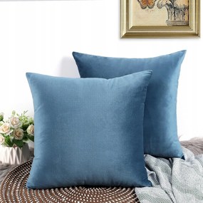 Bársony cipzáras díszpárnahuzat 60x60cm 2db sötétkék