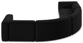 Fekete bársony sarokkanapé Ekahi – Makamii