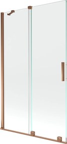 Mexen Velar, 2 szárnyas eltolható kádparaván 110 x 150 cm, 8mm átlátszó üveg, rózsaszín arany, 896-110-000-01-60