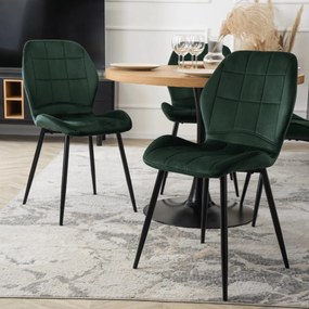 Étkezőgarnitúra 4 db. Zöld Bársony Irys székkel. Asztal: LINO 100 cm