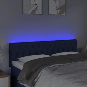 kék szövet LED-es fejtámla 160x7x78/88 cm