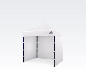 Párty sátor 2x2 m 3 fallal: ollós acél kerti pavilon - plusz 3 oldalfal - Fehér