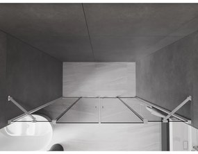 Mexen Velar Duo, tolózuhanyajtó 200 cm-re nyitható, 8 mm-es szürke üveg, króm, 871-200-000-42-01