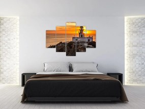 Világítótorony naplementekor képe (150x105 cm)