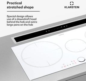 Klarstein Delicatessa 80, beépített indukciós főzőlap, 3 zóna, 6000 W, Paella zóna, üvegkerámia