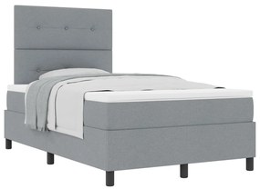Boxspring Ágy Matraccal Világosszürke Kis Kétszemélyes Szövet