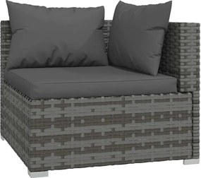 5 részes szürke polyrattan kerti ülőgarnitúra párnákkal