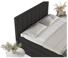 Fekete ágyneműtartós boxspring ágy 200x200 cm Ruby – Maison de Rêve