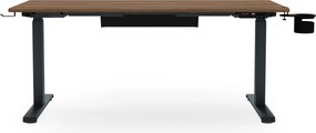 Elektromos íróasztal magasságállítással ergonomikus antracit/dió,1400x700 mm: ARIA