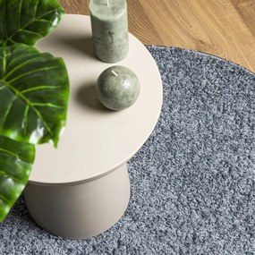 PAMPLONA kék magas szálú bolyhos modern szőnyeg Ø 80 cm