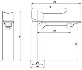 RAV Slezák NL126.0CMAT - NIL mosdócsaptelep, 16,2 cm, matt fekete