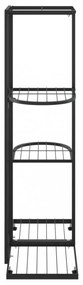 fekete 4 szintes acél virágtartó állvány 43 x 22 x 76 cm