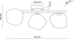 Brilagi - VULCANO felületre szerelhető csillár 3xG9/8W/230V fekete/füstös fekete