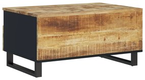 Tömör mangófa és szerelt fa dohányzóasztal 80 x 54 x 40 cm
