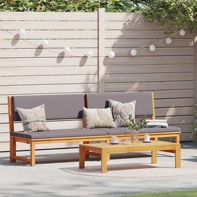 vidaXL Napozó párnával Olaj Természetes 200 x 57 x 75 cm Tömör akácfa