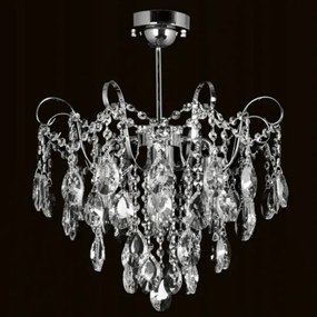 Tüneményes függőlámpa, csillogó kristályok és ezüst szalagok, nappali