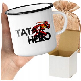 Bögre_zománcozott Nyomott Mintás Apa Hős Szuperhős Ajándék Apák Napjára