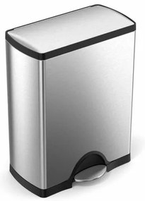 Simplehuman Téglalap alakú pedálos szemetesszelektív hulladékgyűjtő 46 l, acél