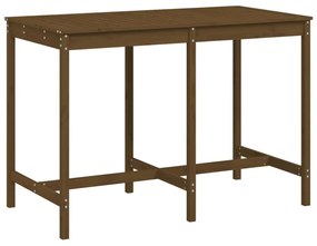 mézbarna tömör fenyőfa kerti asztal 159,5 x 82,5 x 110 cm