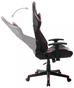 fekete és bordó műbőr gamer szék