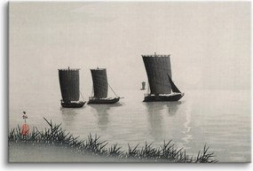 Vászonkép reprodukció Halászcsónakok Ohara Koson 60x90