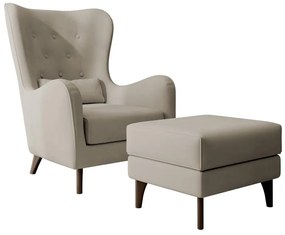 Fotel lábtartóval Calimero II  (szürkés bézs + wenge). 1099328